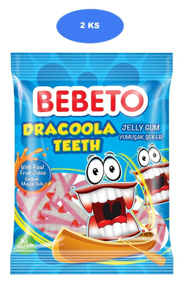 Bebeto  želé cukríky Dracoola Teeth 80g (2 ks)